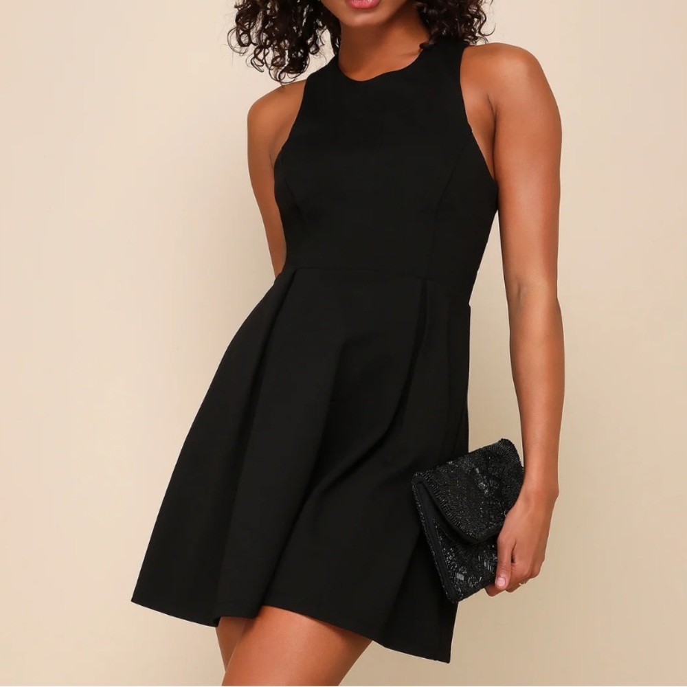 Cutout and About Black Skater Dress - New without tags Size Small Lulus